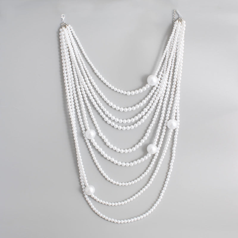 White Pearl 9 Strand Necklace