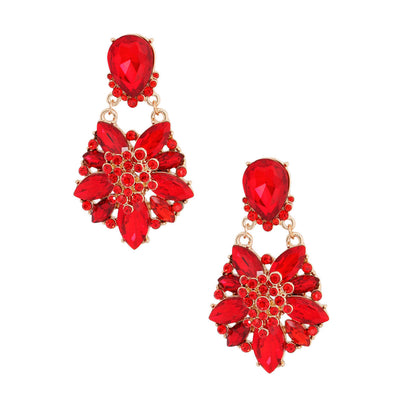 Red Marquise Dangle Earrings