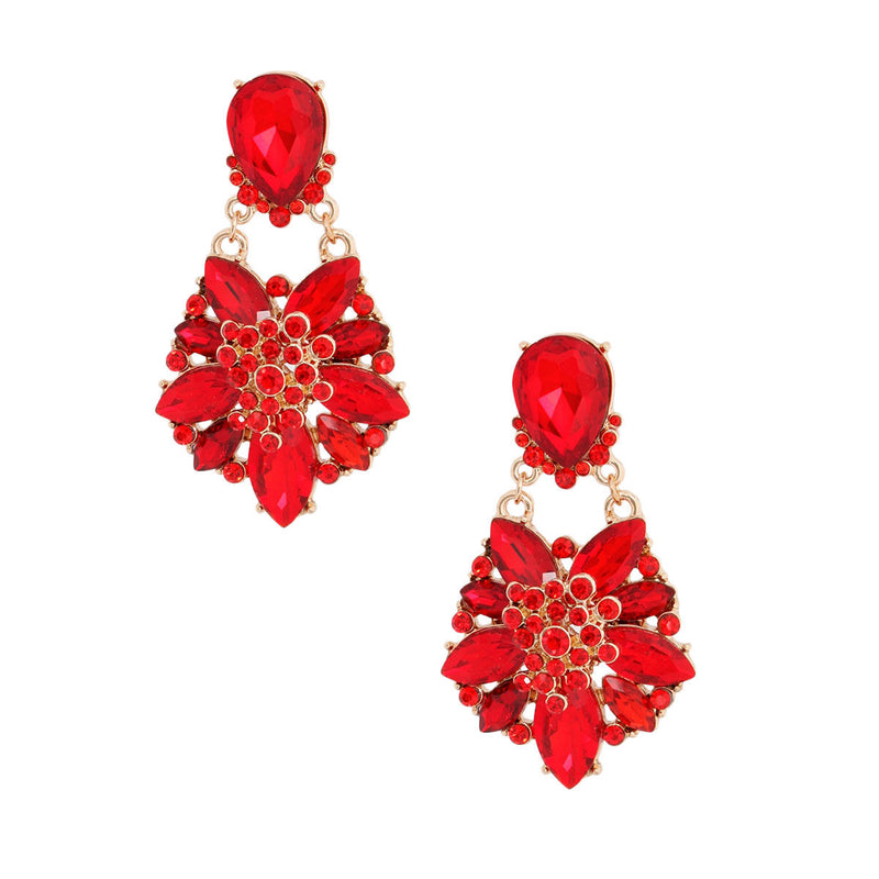 Red Marquise Dangle Earrings